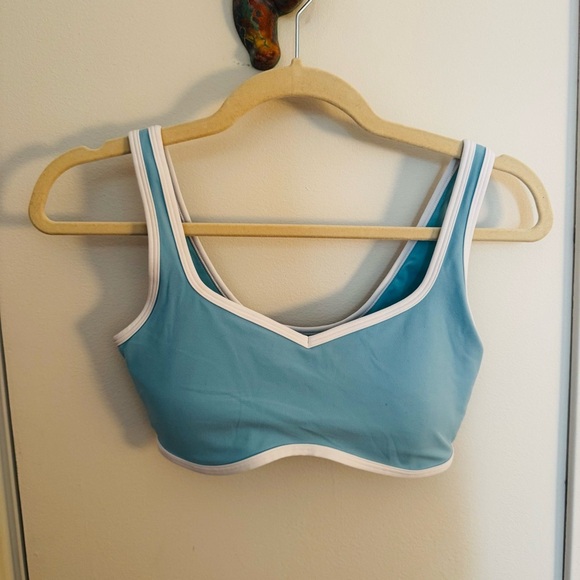 ABERCROMBIE aqua blue YPB studioFLEX Sports Bra - Picture 1 of 4